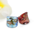 MC1011 Mix Size Millefiori Silver Foil Lampwork Glass Rings 12pcs/box